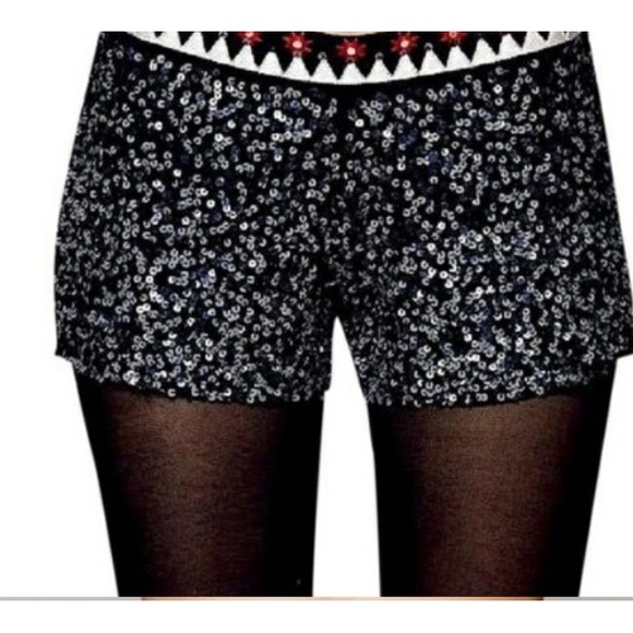 Free People WILDHEART by Eternal Sunshine Creations Sequin Shorts Black Sz SMALL - Picture 2 of 8